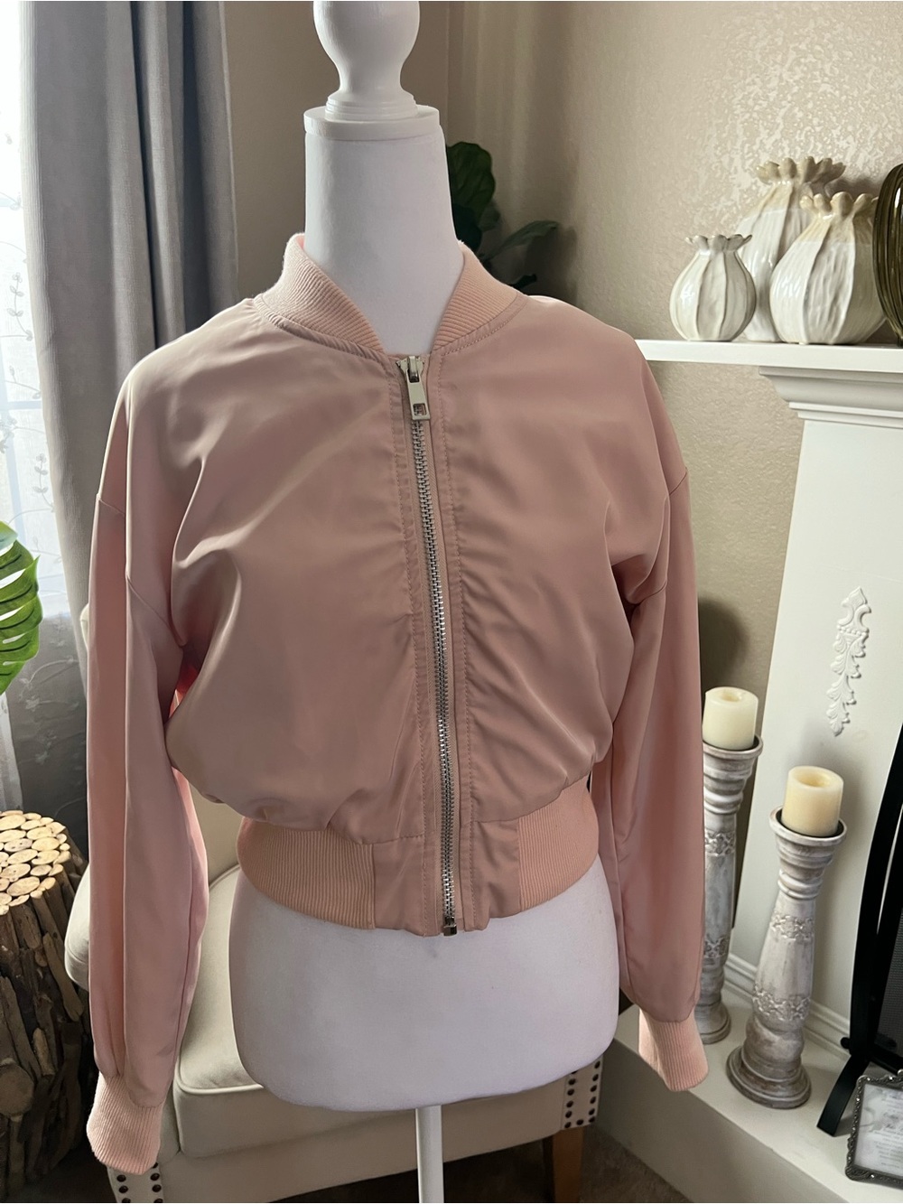 Ashley By 26 International Blush Pink Bomber Jacket